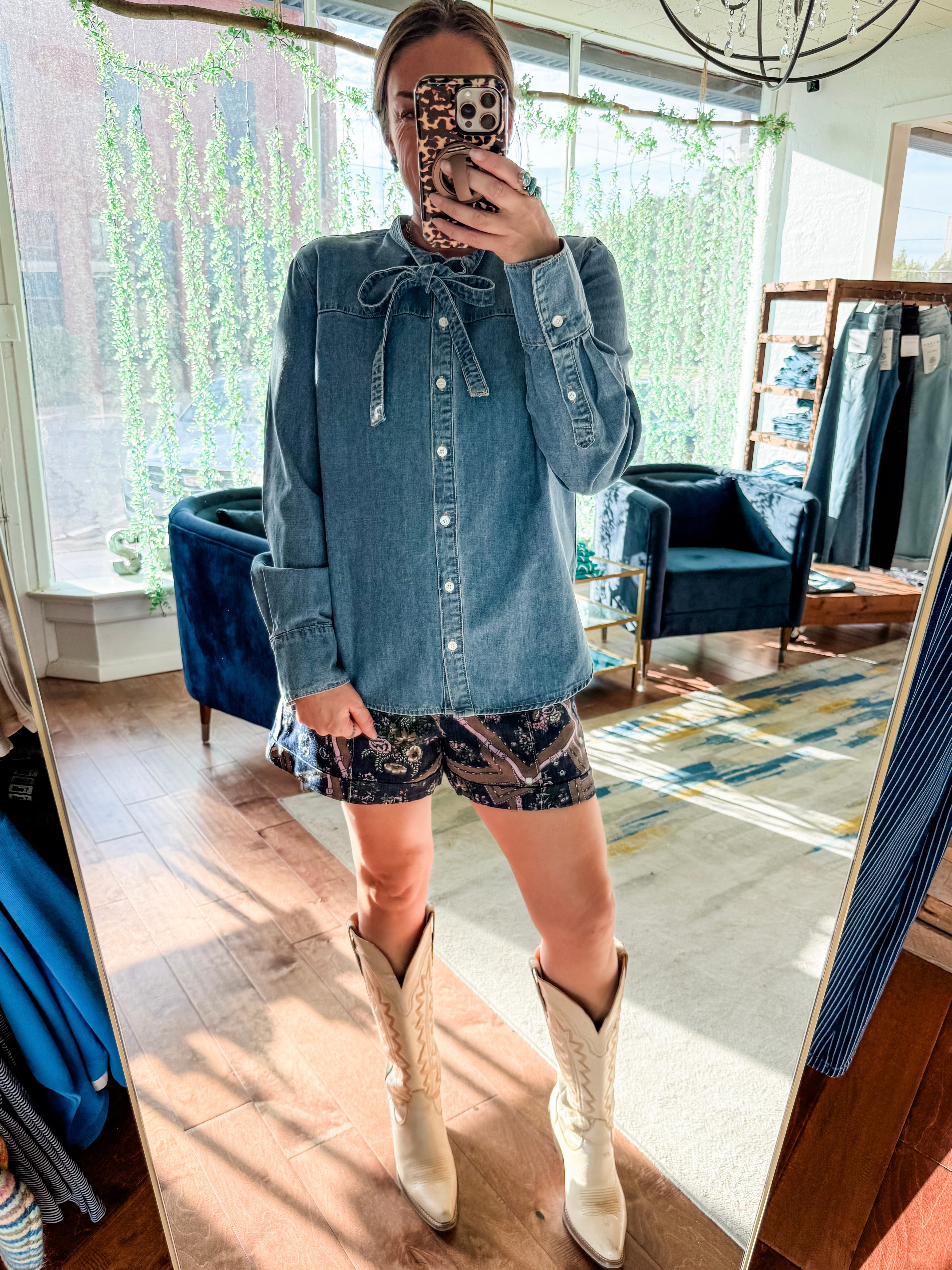 Vintage Patchwork Denim Shorts