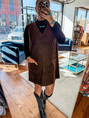 Suede Sleeveless Mini Dress