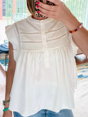 Elegant Drop Shoulder Lace Top