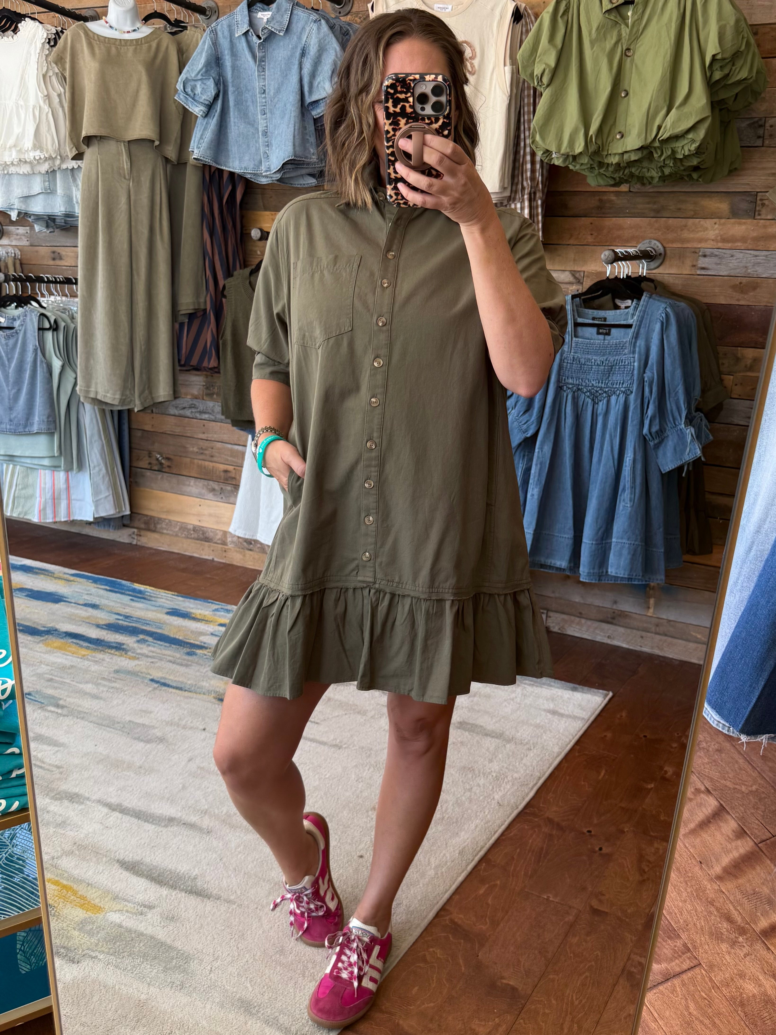 Button Down Mini Dress