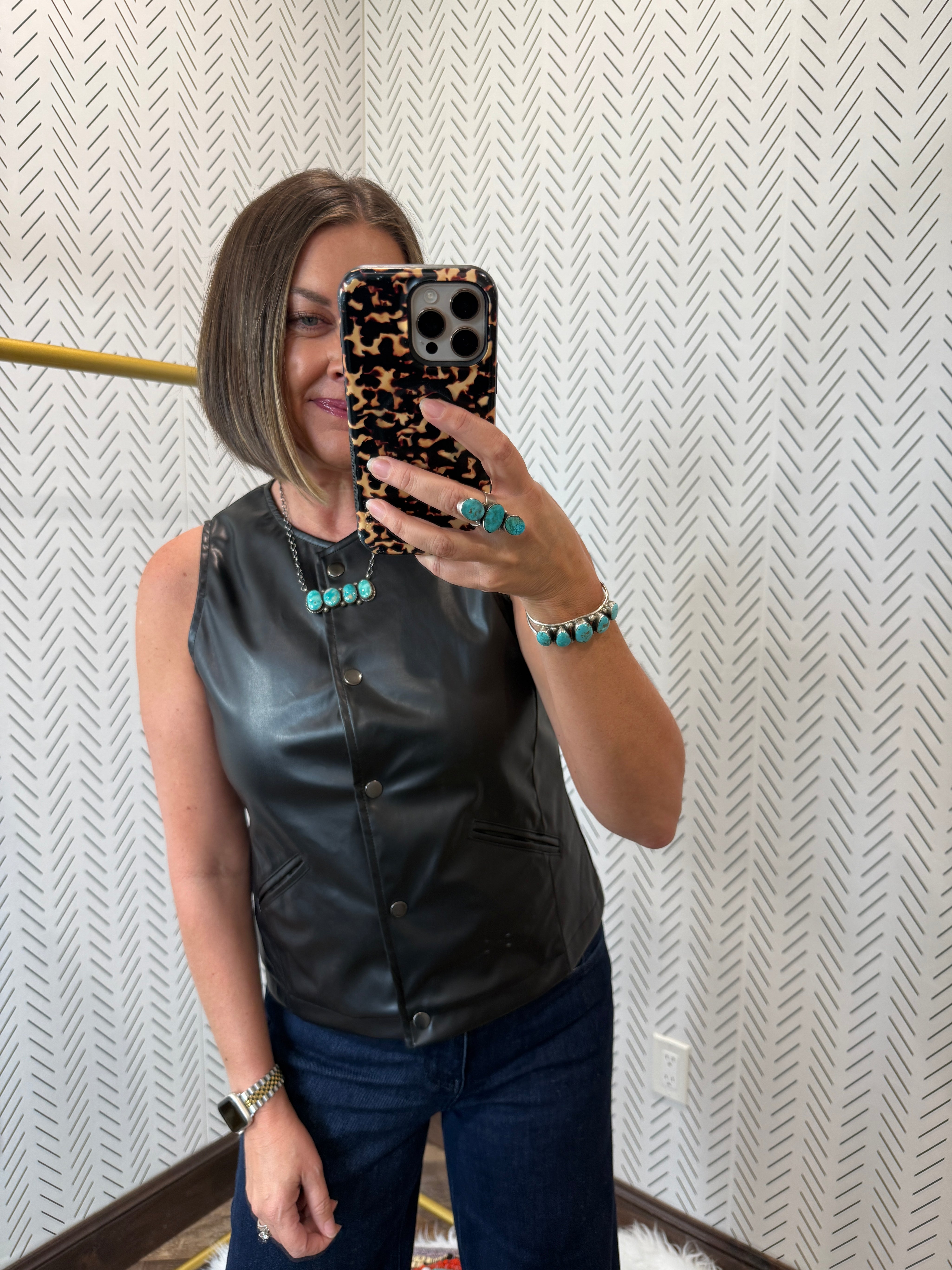 Vegan Leather Vest