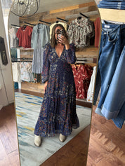 Fall Floral Tier Maxi Dress