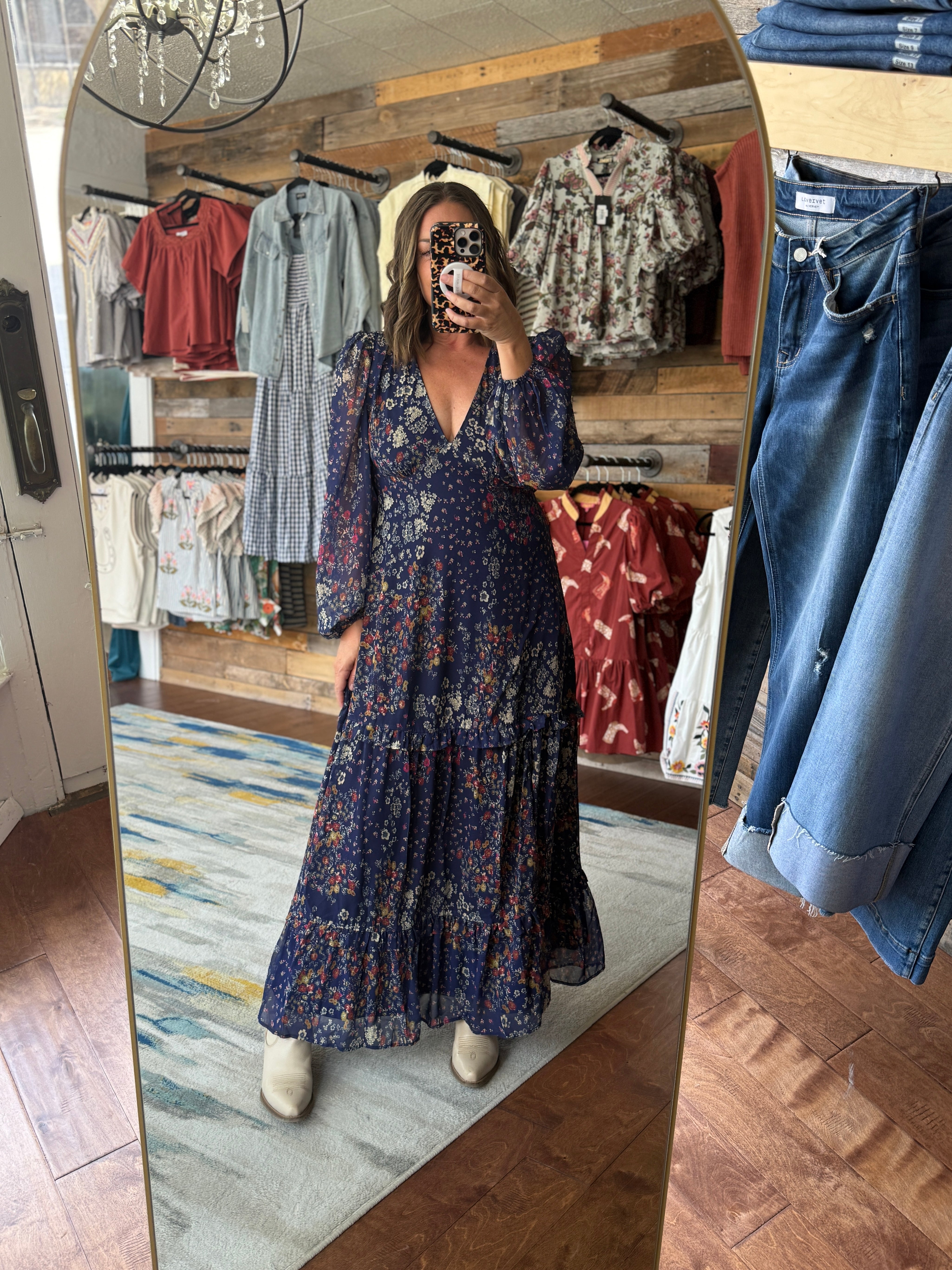 Fall Floral Tier Maxi Dress