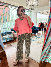 Camo Wide-Leg Utility Jeans
