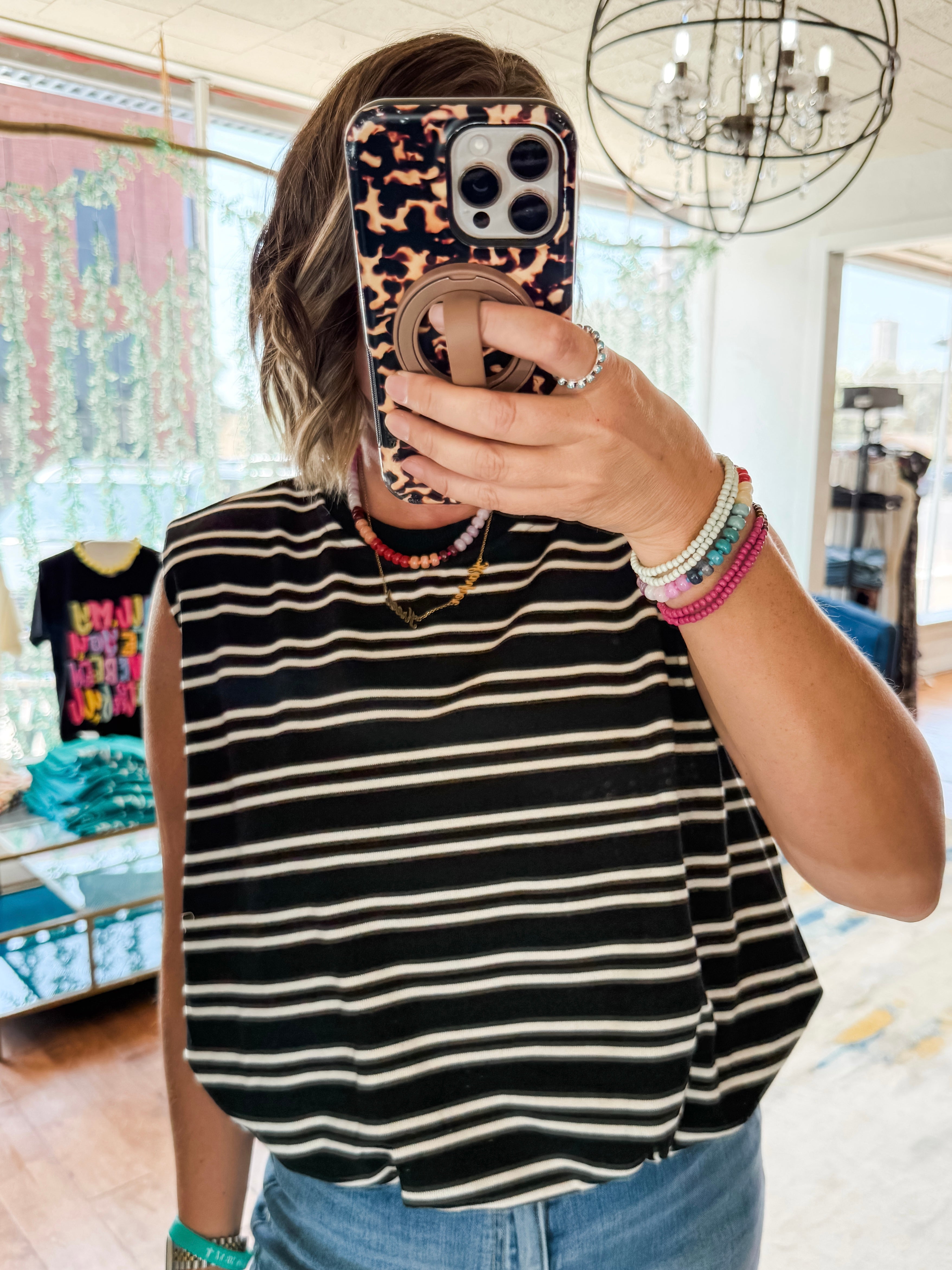 Striped Bubble Muscle Tee