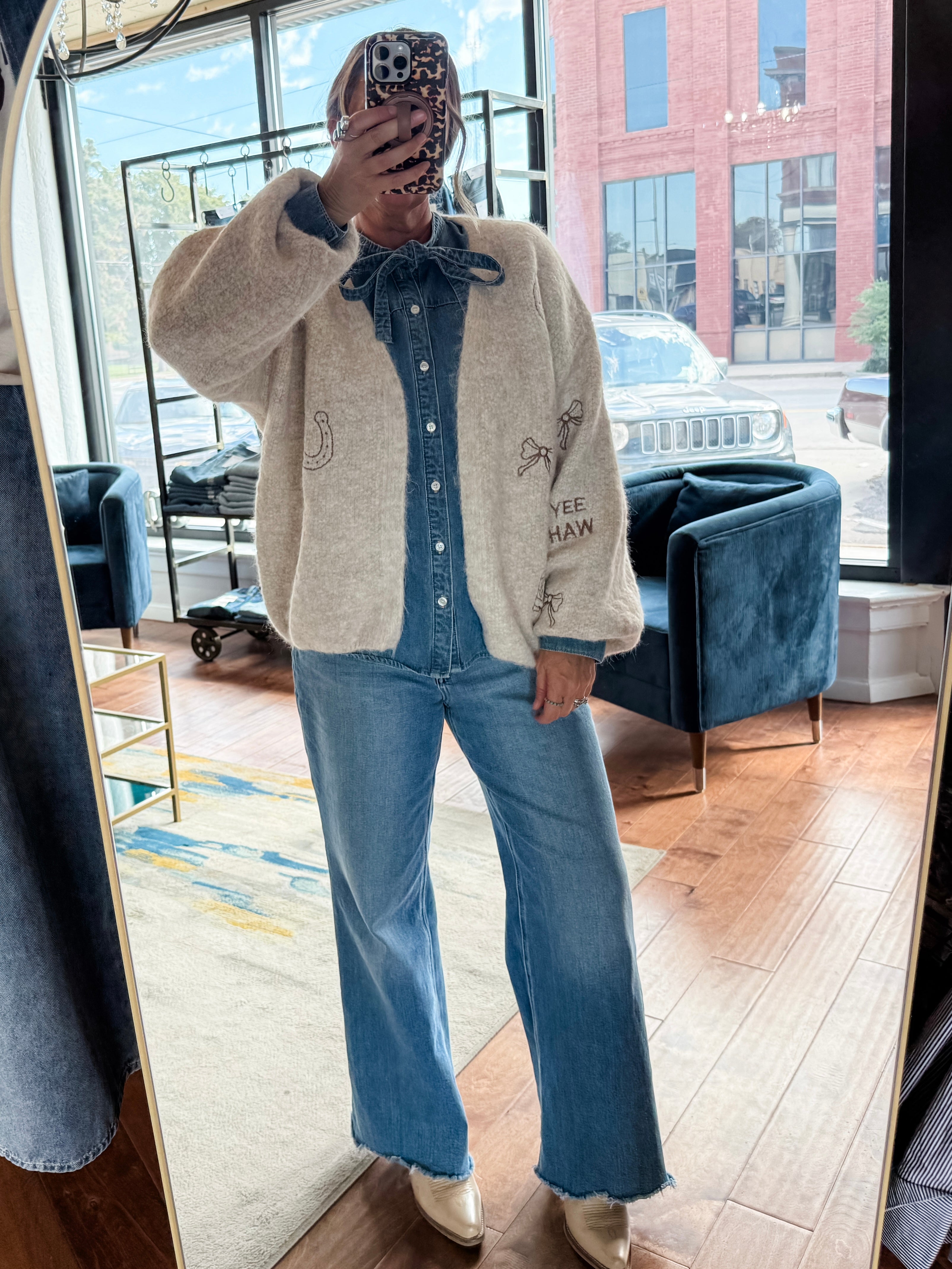 Western Embroidered Cardigan