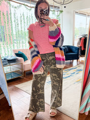 Camo Wide-Leg Utility Jeans