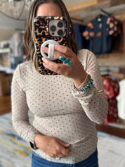 Embellished Mesh Top