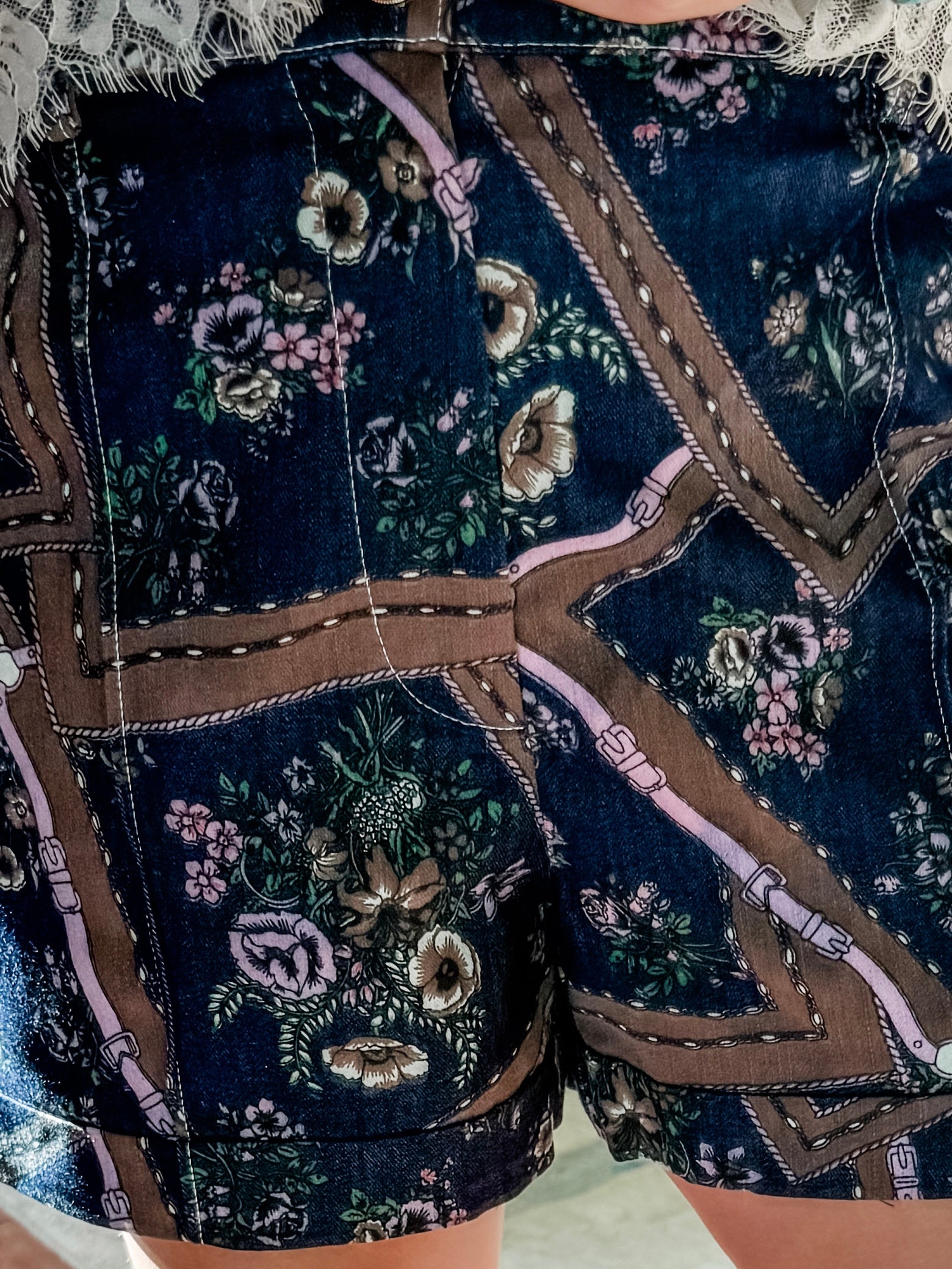 Vintage Patchwork Denim Shorts