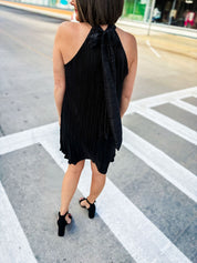Pleated Black Dress
