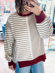 Striped Contrast Sweatshirt