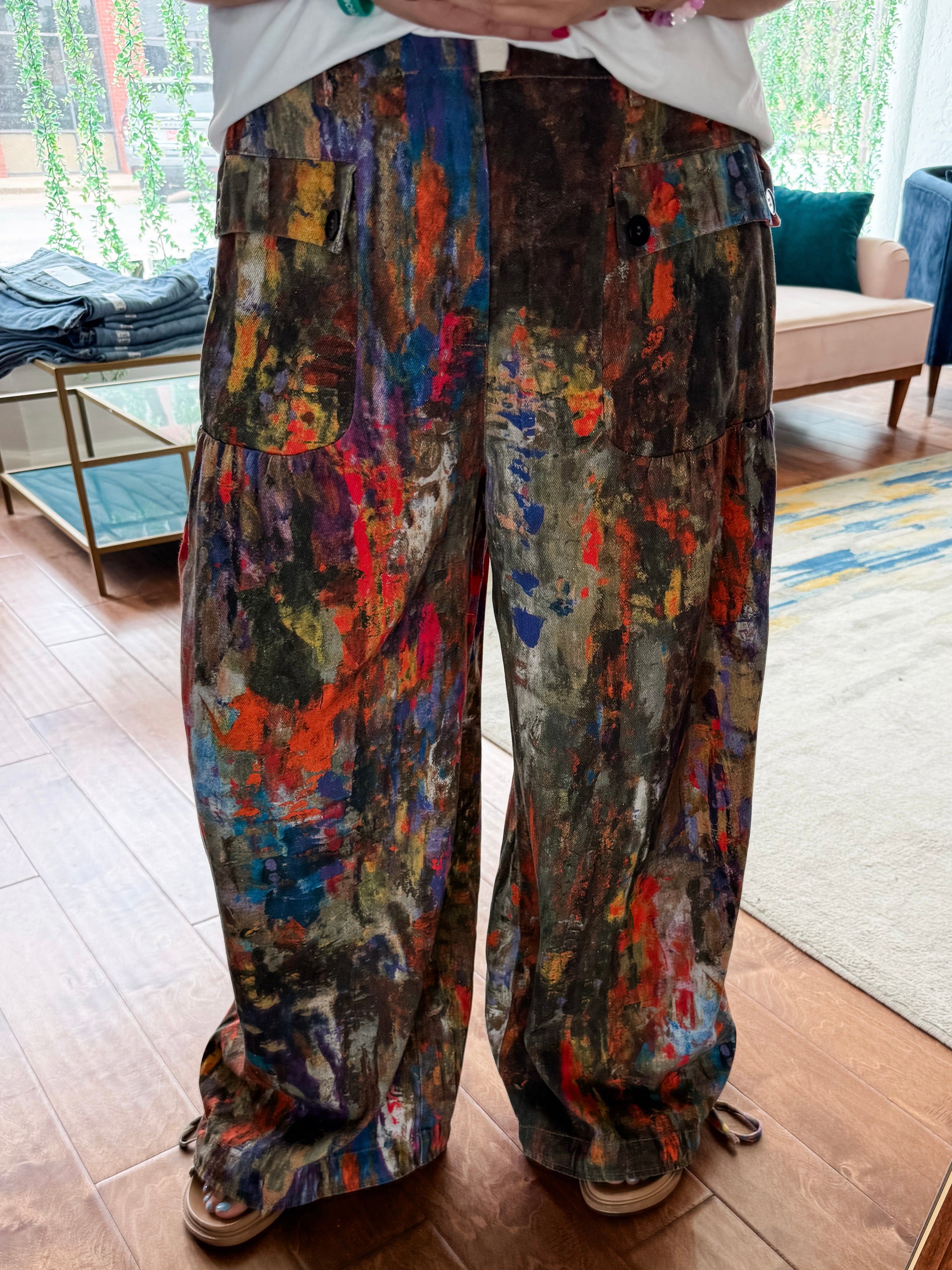 Watercolor Balloon Bottom Pants