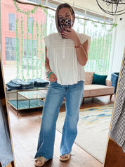 Elegant Drop Shoulder Lace Top