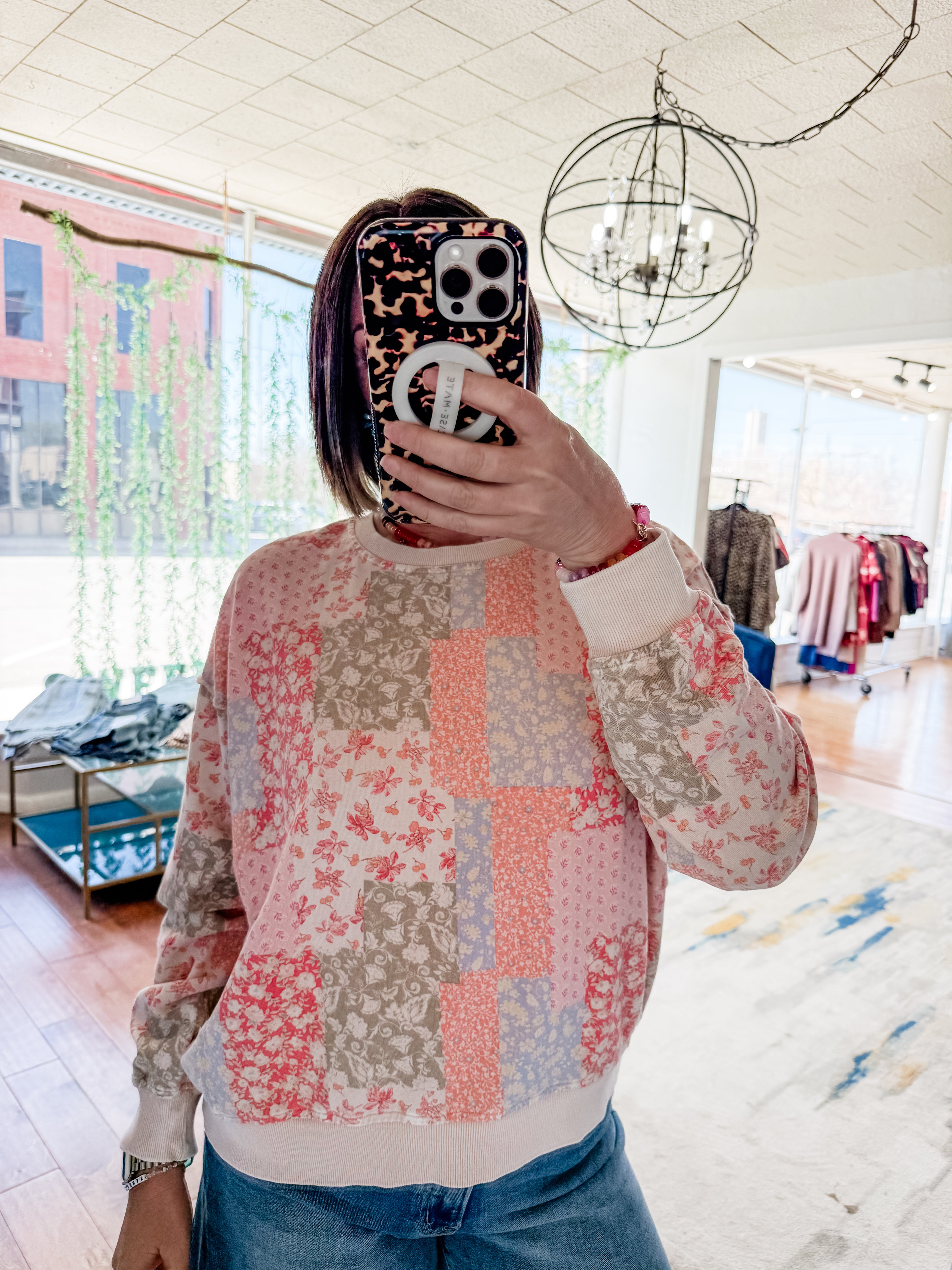 Floral Patchwork Pullover