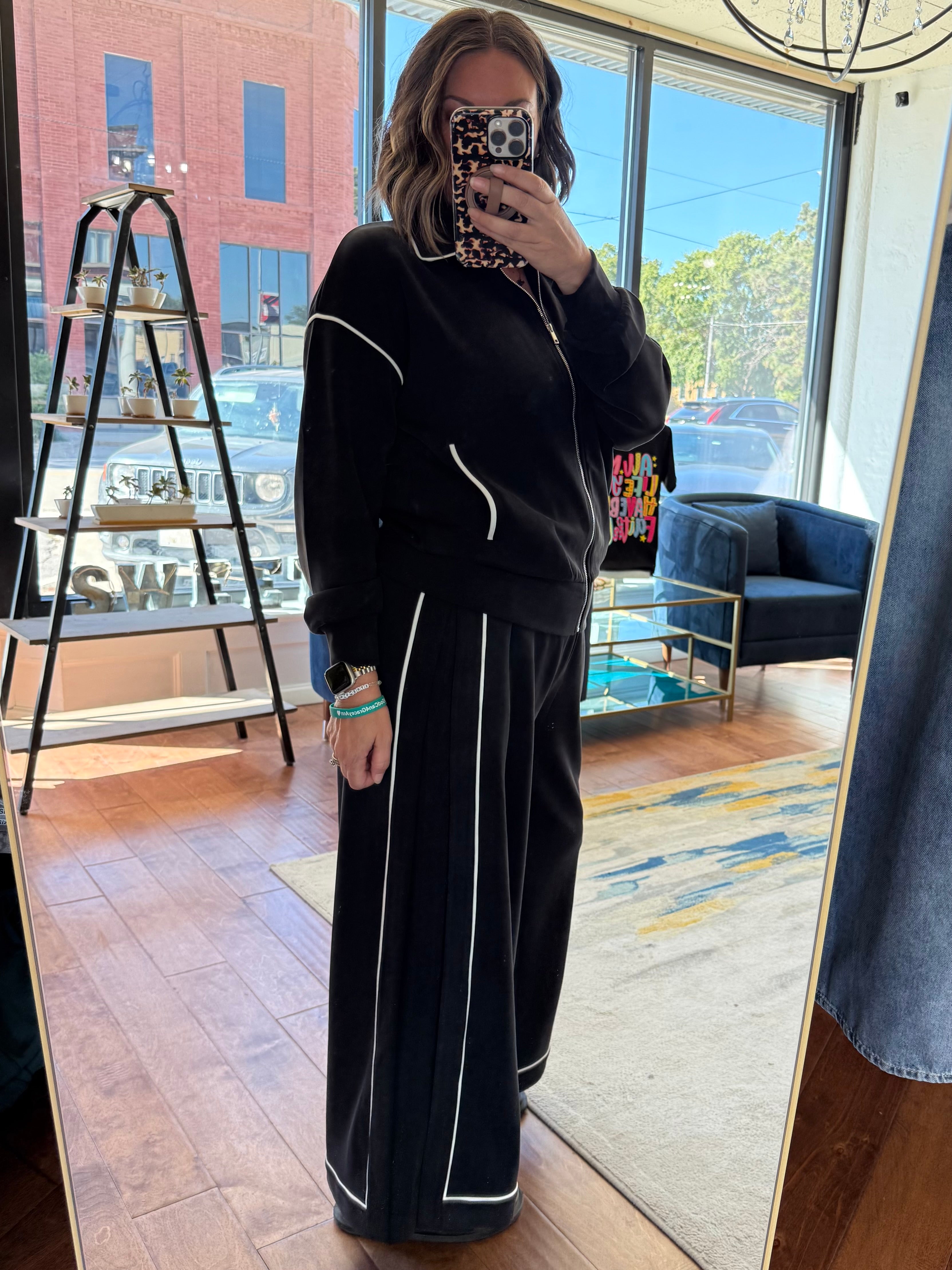 Piped Athletic Pant Set