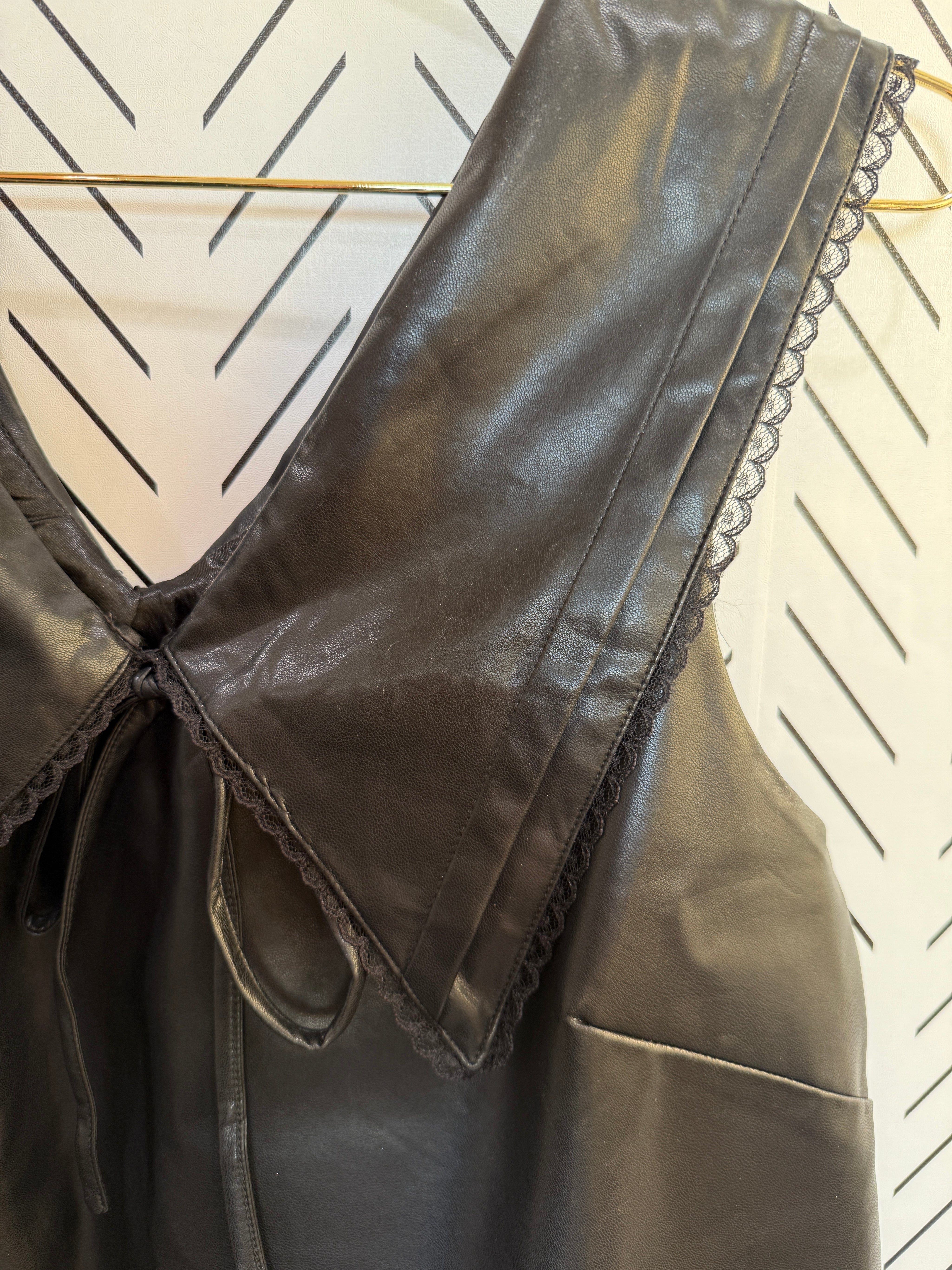 Faux Leather Sailor Top