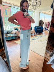 Chambray Patchwork Pants