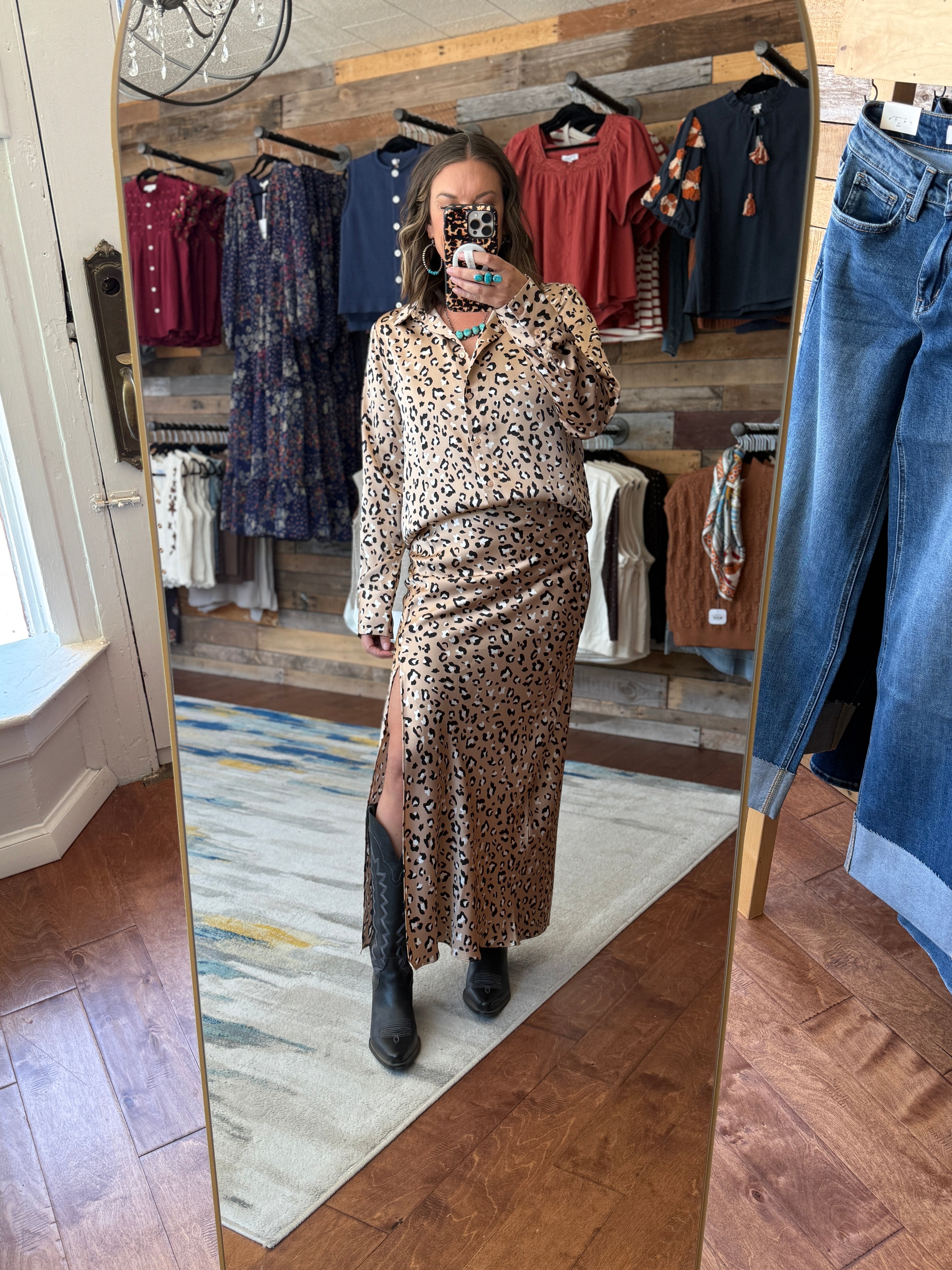 Leopard Satin Blouse