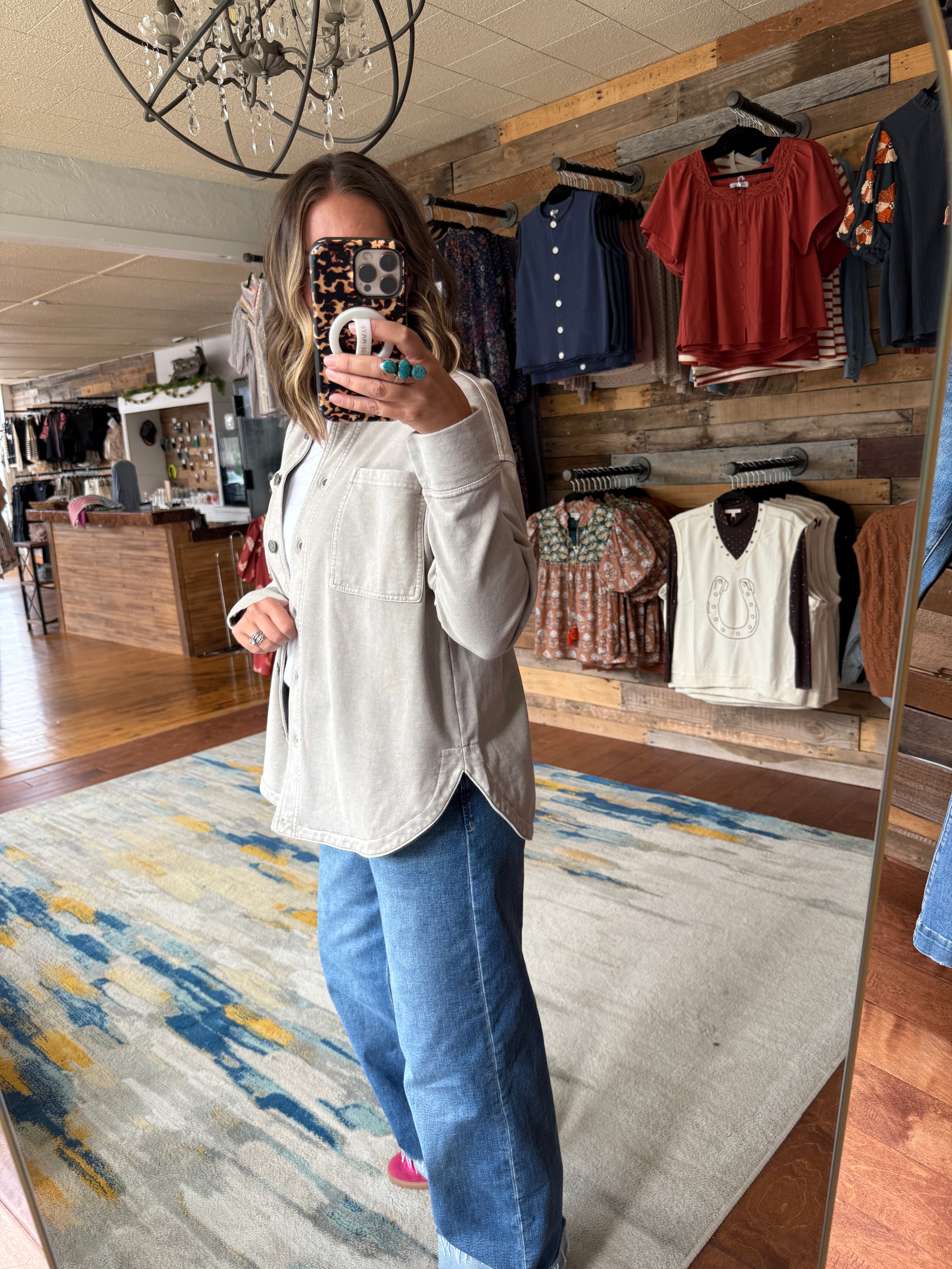 Cotton Fleece Oversized Shacket