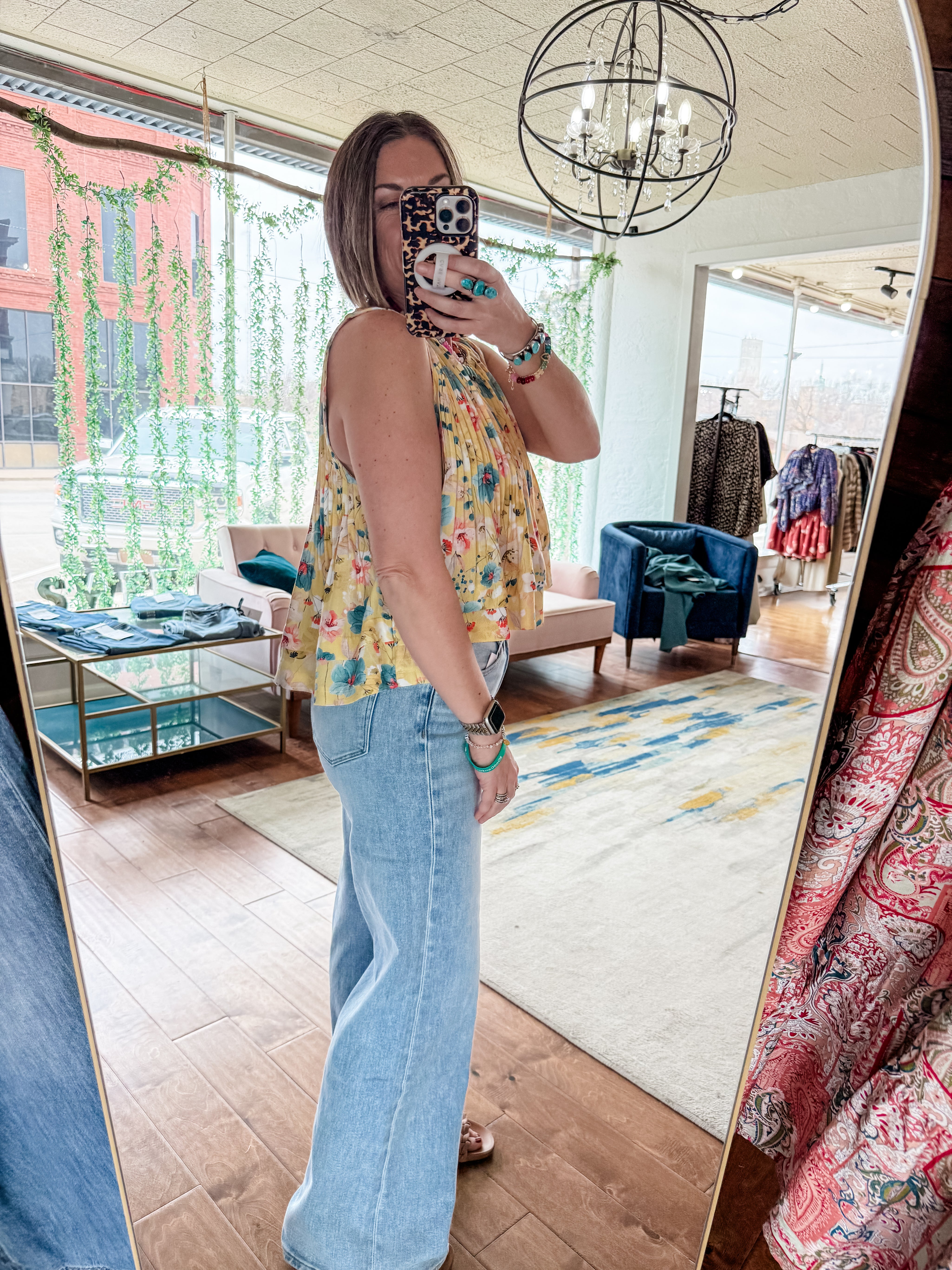 Sunny Meadow Pleated Tank