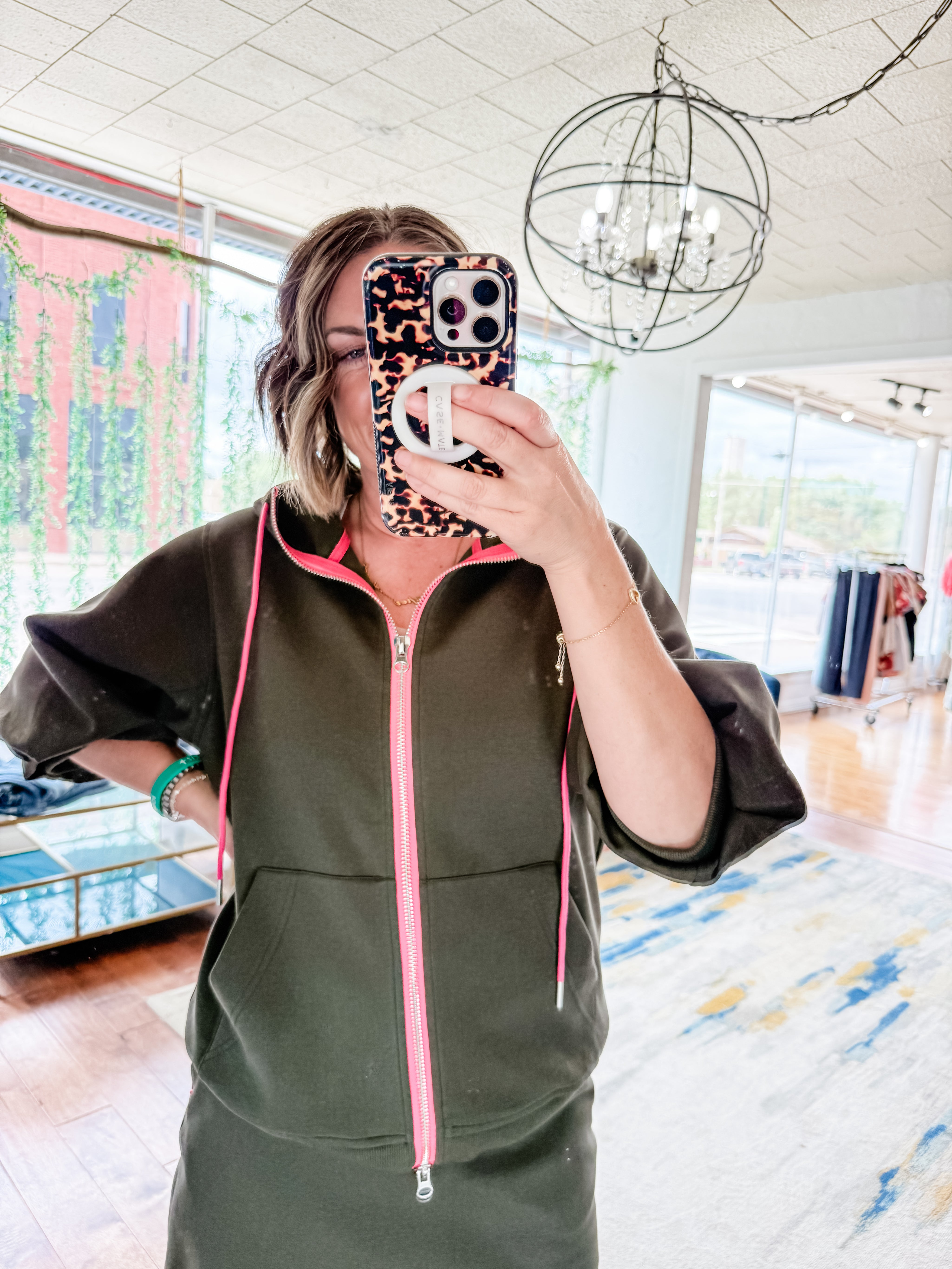 Two Tone Zip Up Hoodie