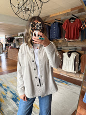 Cotton Fleece Oversized Shacket