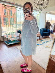 Mineral Washed Mini Shirt Dress