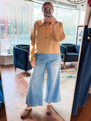 Whipstitch Cropped Jeans