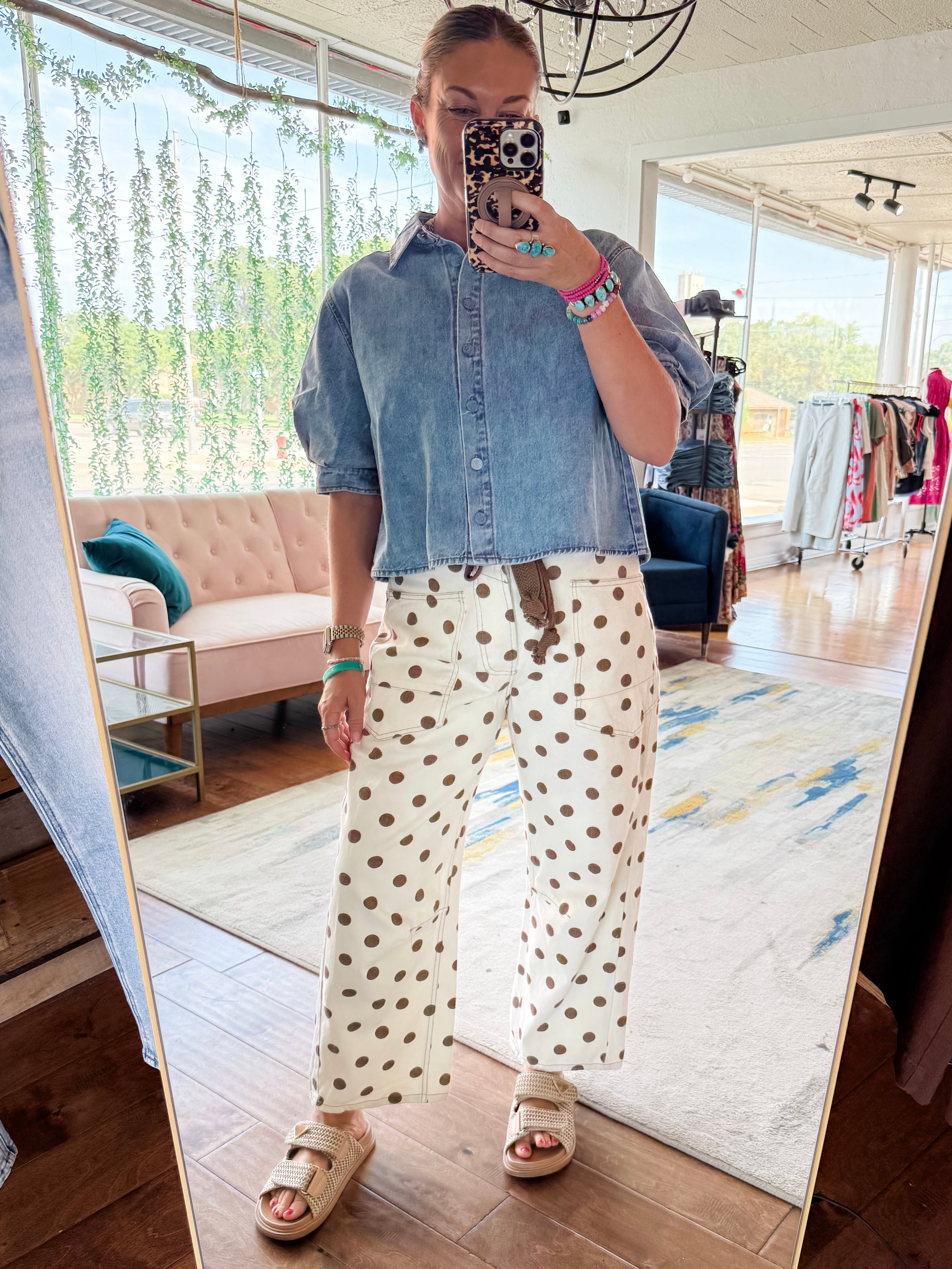 Polka Dot Barrel Pants