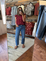 Wildberry Bloom Flutter Top