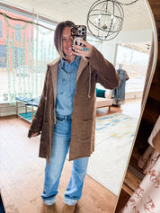 Harlow Houndstooth Hooded Coat