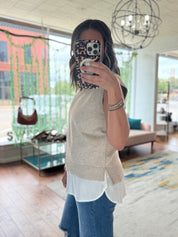 Mix Layer Shirt Vest