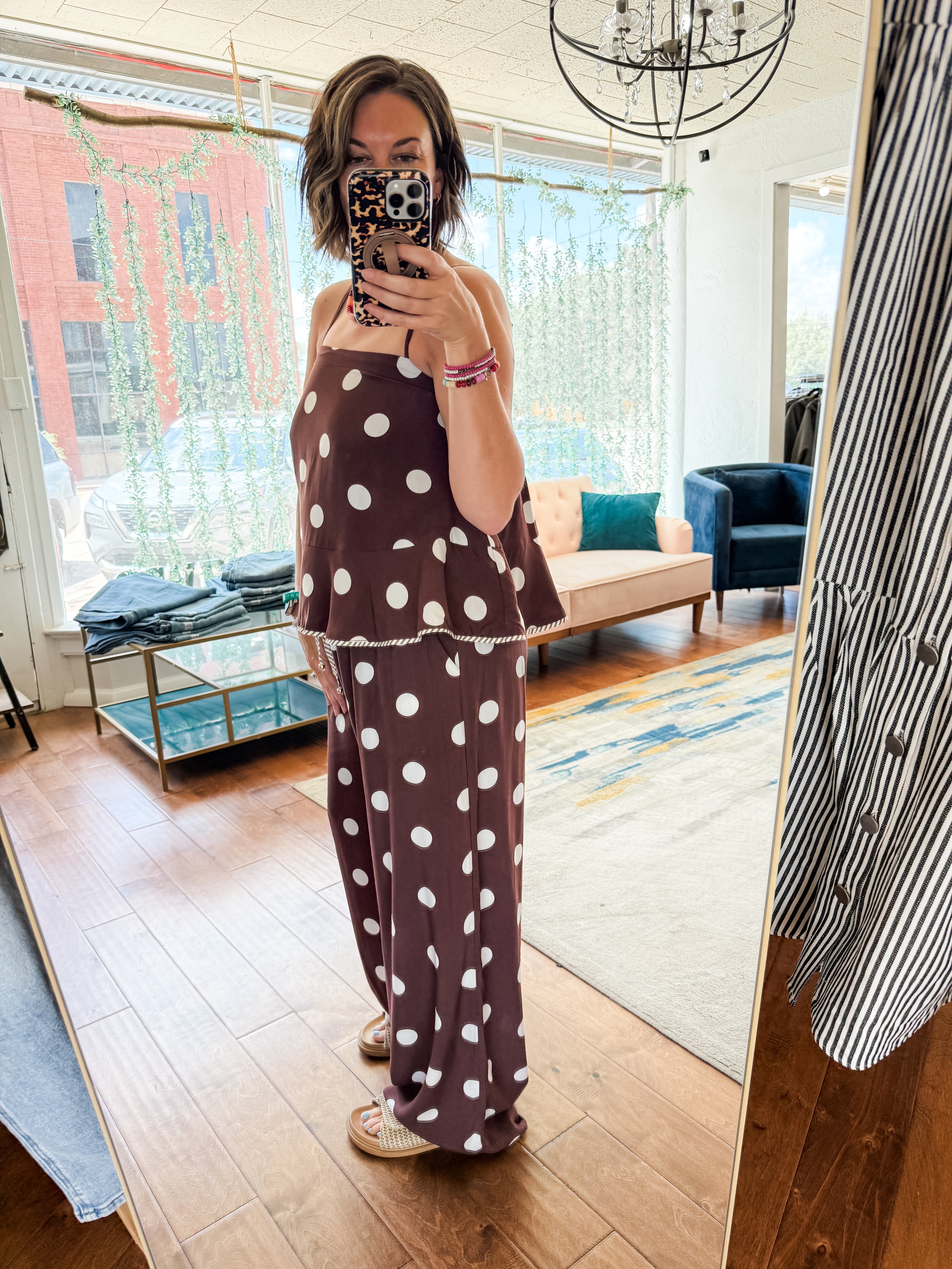 Polka Dot Peplum Top