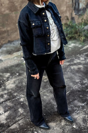 Vintage Washed Frayed Jacket