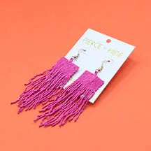 Fringe Beaded Earrings