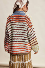 Chunky Multi Stripe Cardigan