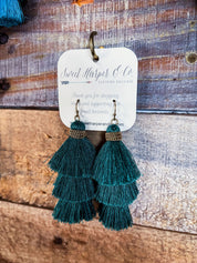 Triple Tier Thread Dangle Earrings