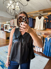 Faux Leather Sailor Top