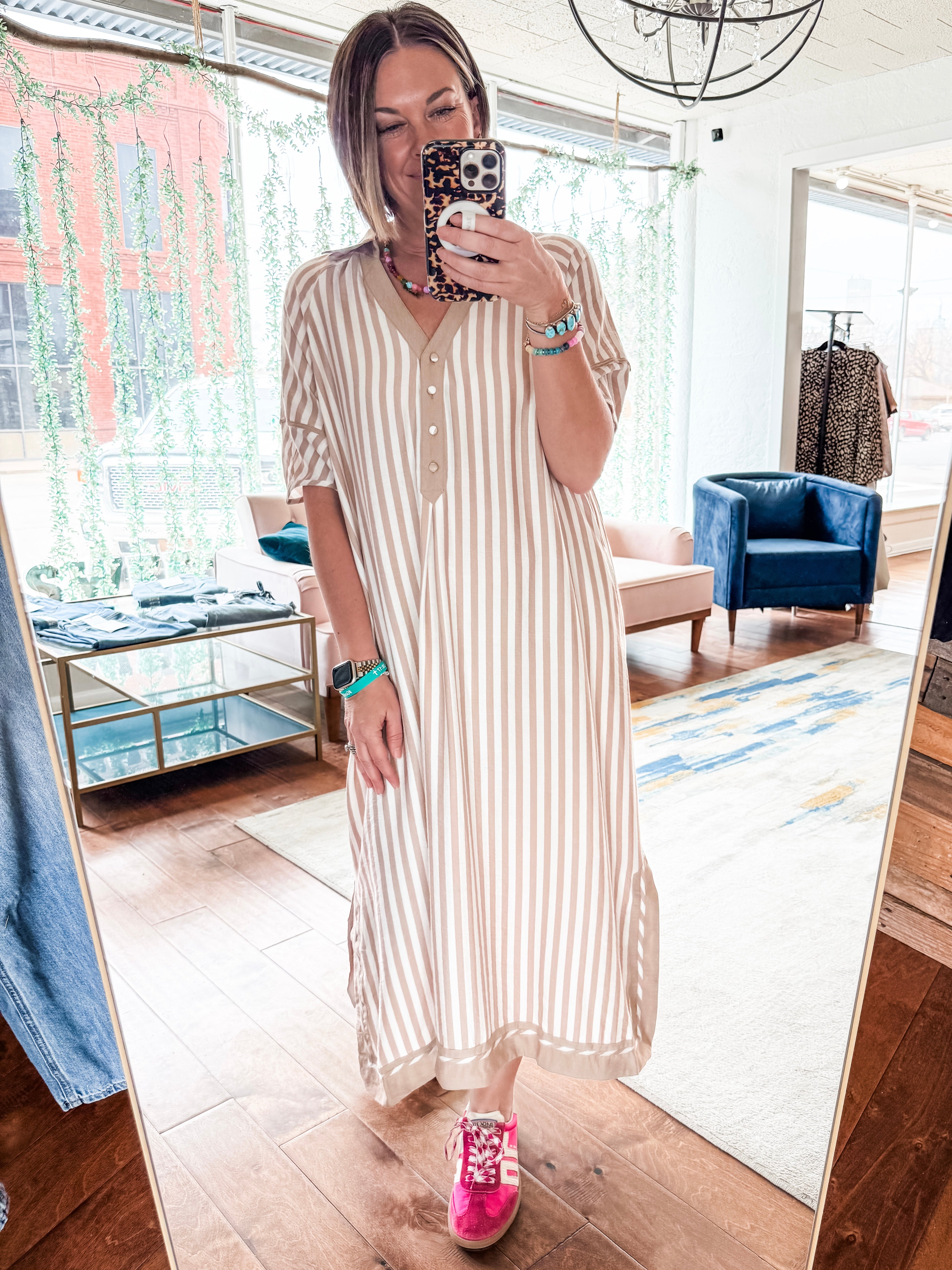 Coastal Stripe Midi Dress