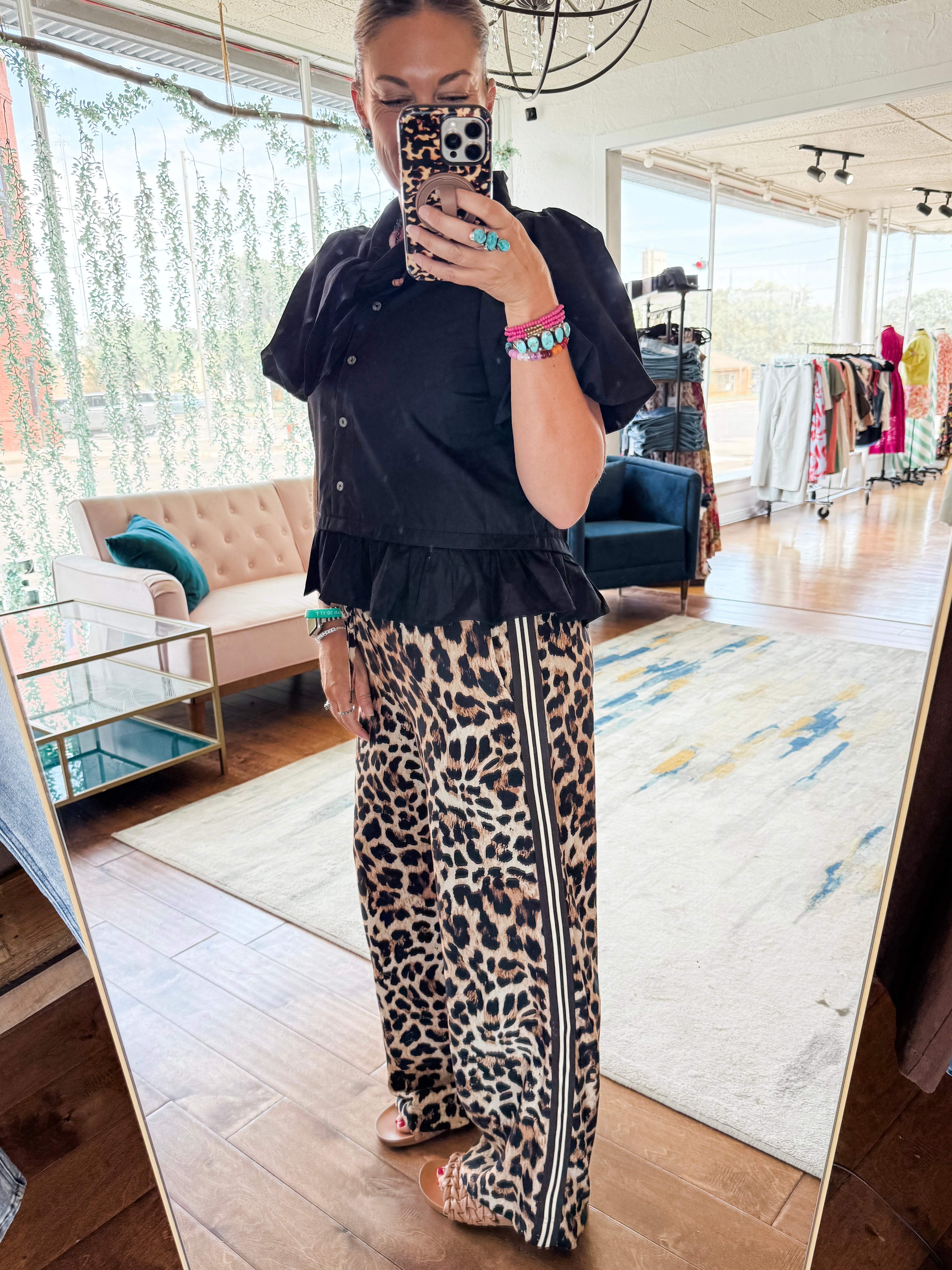 Neck Tie Puff Top