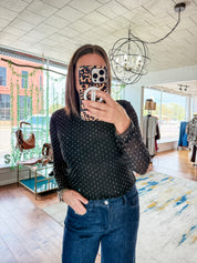 Embellished Mesh Top