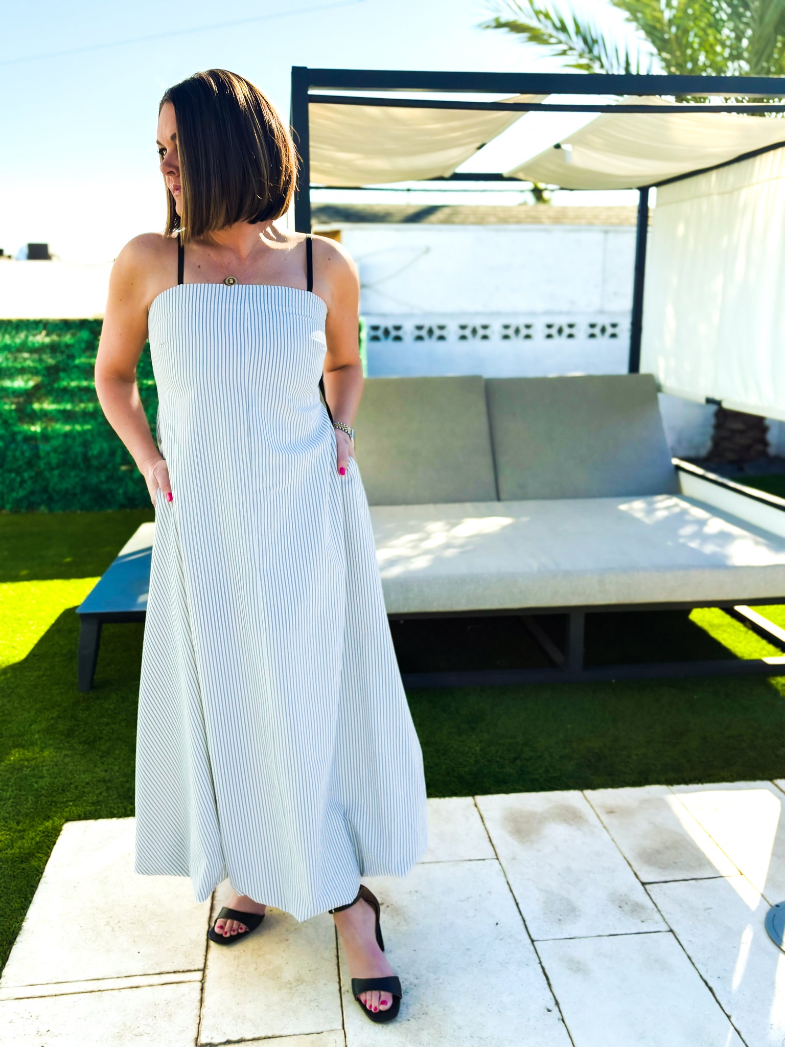 Stripe Bubble Maxi Dress