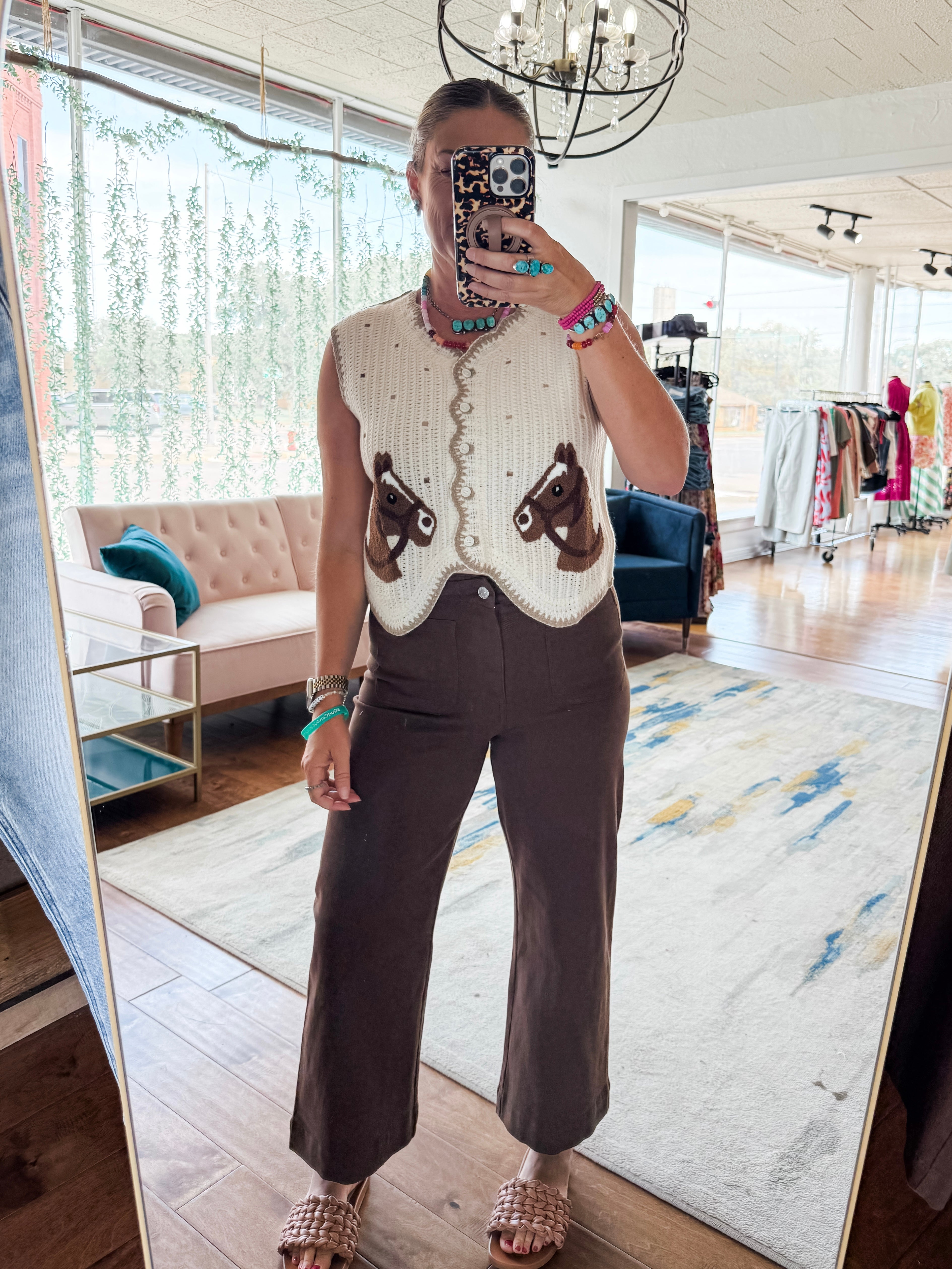 Horse Patch  Sweater Vest