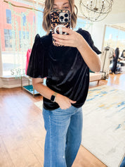 Velvet Puff Short Sleeve Top