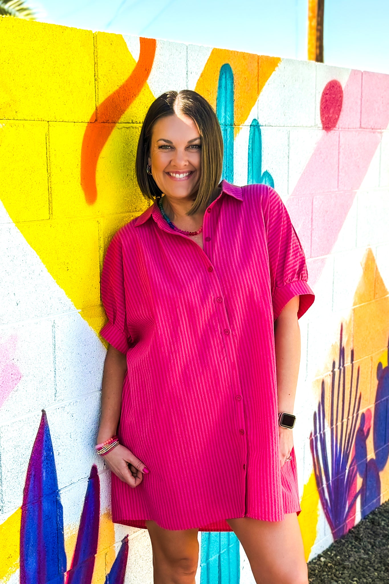 Cherry Punch Shirt Dress