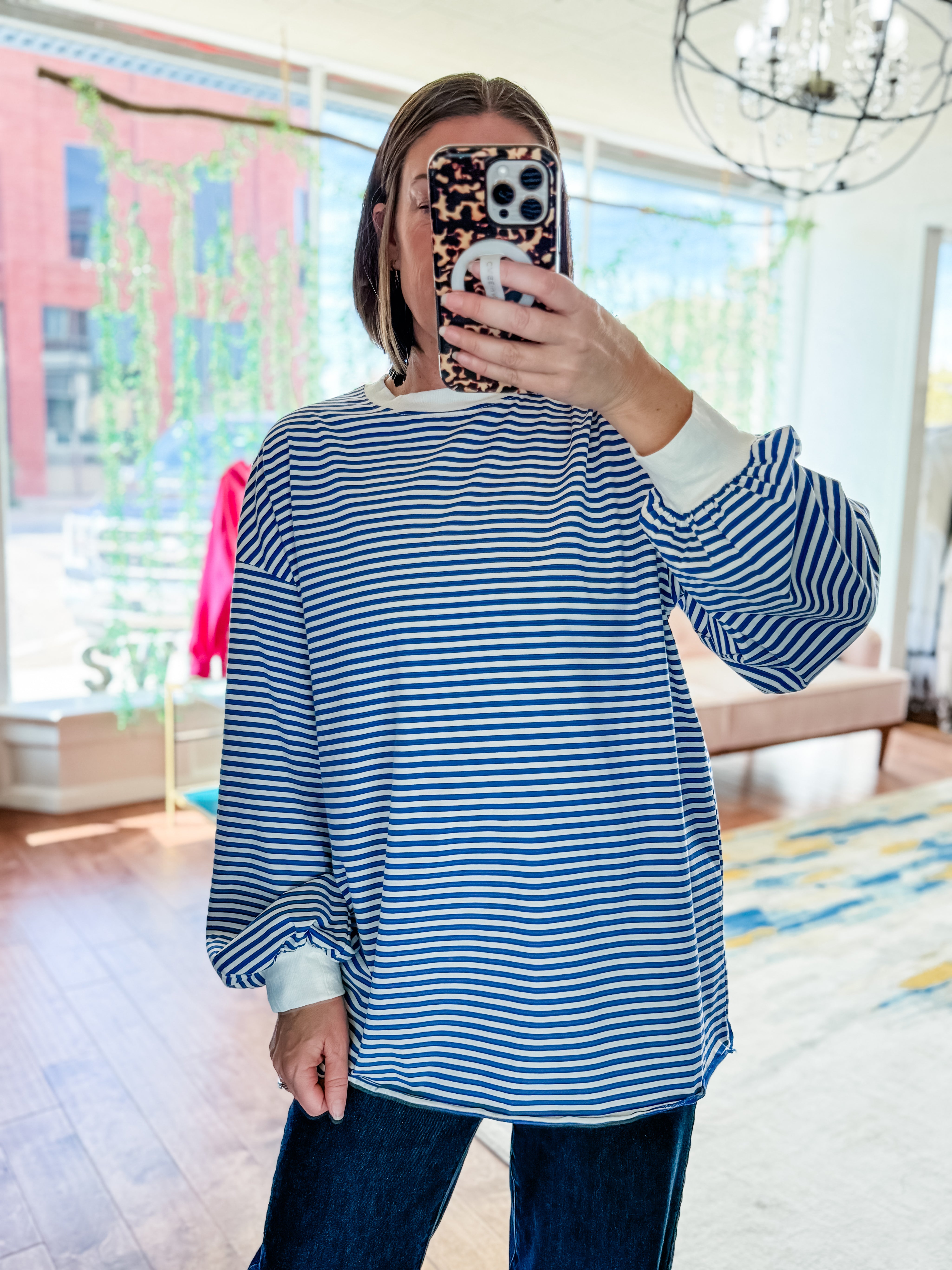 Oversized Striped Pullover