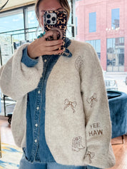 Western Embroidered Cardigan