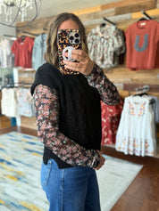 Cable Knit Sleeveless Sweater