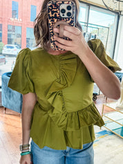 Willow Rouched Peplum Top