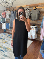 Sleeveless Open Longline Sweater